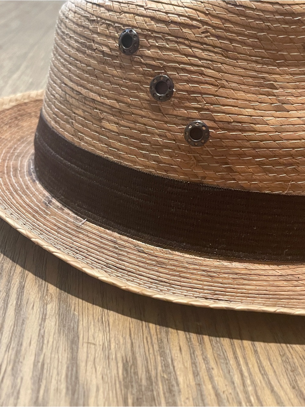 Wave Cintilla de Palma Straw Fedora Hat with Dark Brown Band - Picture 5 of 8